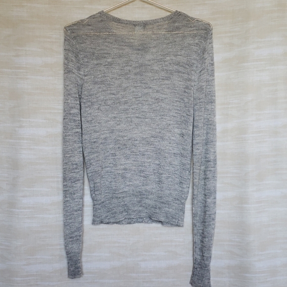 J. Crew M heather gray crystal button cardigan - Picture 4 of 5